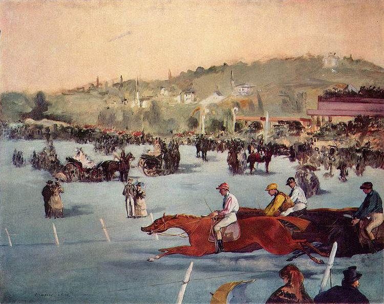 Edouard Manet Rennen im Bois de Boulogne Spain oil painting art